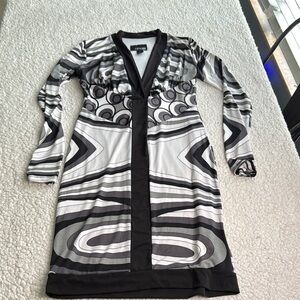 Analili Monochrome Long Sleeve Dress